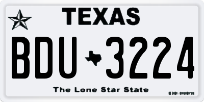 TX license plate BDU3224