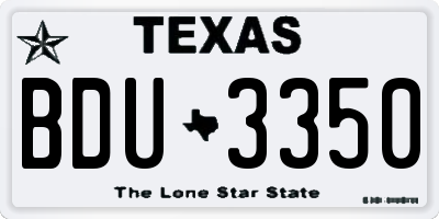 TX license plate BDU3350