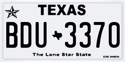 TX license plate BDU3370