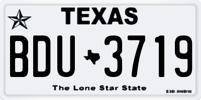 TX license plate BDU3719
