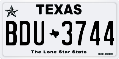 TX license plate BDU3744