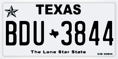 TX license plate BDU3844