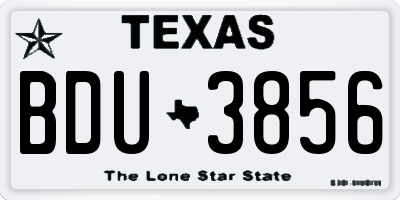 TX license plate BDU3856