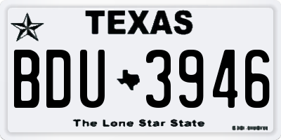TX license plate BDU3946