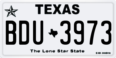 TX license plate BDU3973