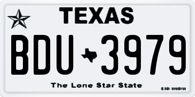 TX license plate BDU3979