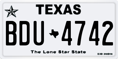 TX license plate BDU4742