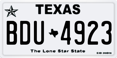 TX license plate BDU4923