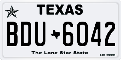 TX license plate BDU6042