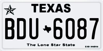 TX license plate BDU6087