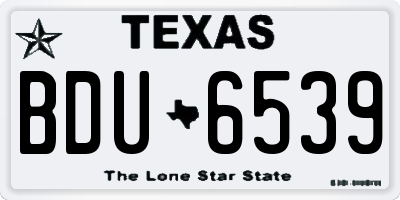 TX license plate BDU6539