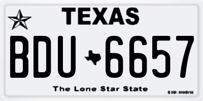 TX license plate BDU6657