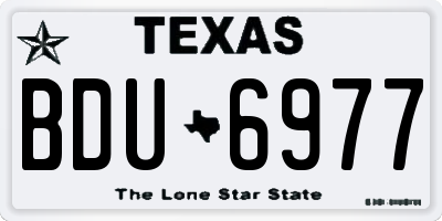 TX license plate BDU6977
