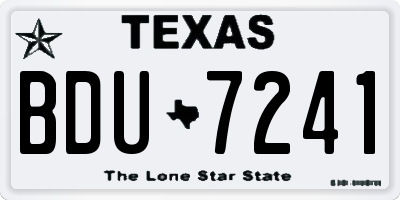 TX license plate BDU7241