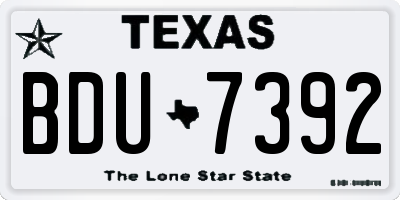 TX license plate BDU7392