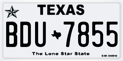 TX license plate BDU7855