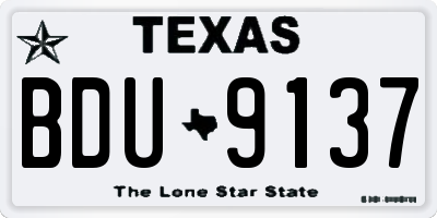 TX license plate BDU9137