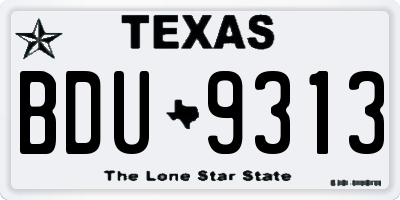 TX license plate BDU9313