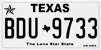 TX license plate BDU9733