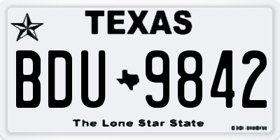 TX license plate BDU9842