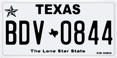 TX license plate BDV0844