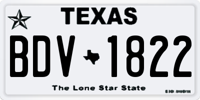 TX license plate BDV1822