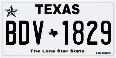 TX license plate BDV1829