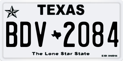 TX license plate BDV2084
