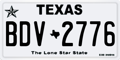 TX license plate BDV2776