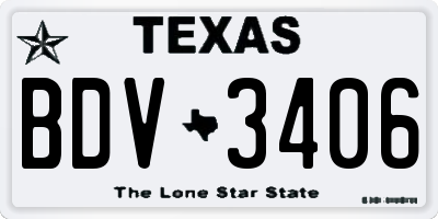 TX license plate BDV3406