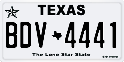 TX license plate BDV4441