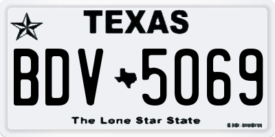 TX license plate BDV5069