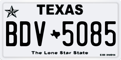 TX license plate BDV5085