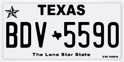 TX license plate BDV5590