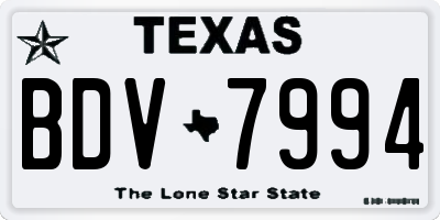TX license plate BDV7994