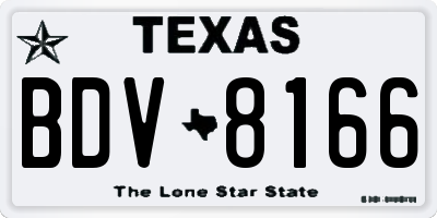 TX license plate BDV8166