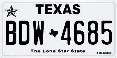 TX license plate BDW4685