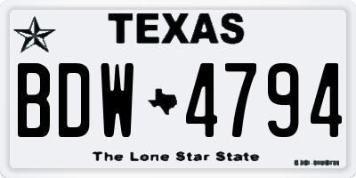 TX license plate BDW4794