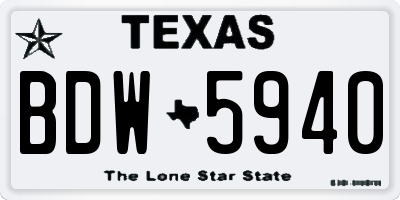 TX license plate BDW5940