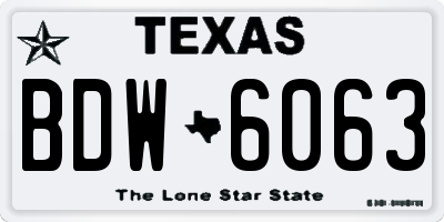 TX license plate BDW6063