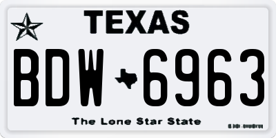 TX license plate BDW6963