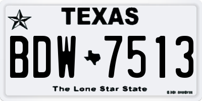 TX license plate BDW7513