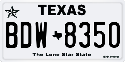 TX license plate BDW8350