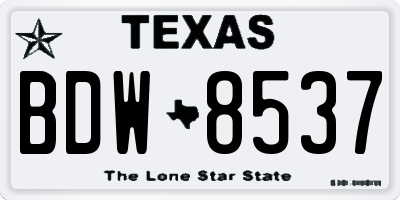 TX license plate BDW8537