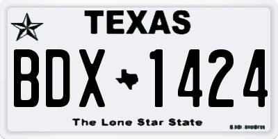 TX license plate BDX1424