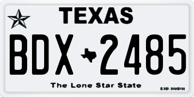 TX license plate BDX2485