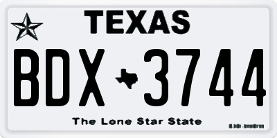 TX license plate BDX3744