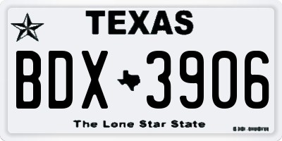 TX license plate BDX3906