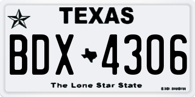 TX license plate BDX4306