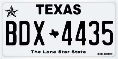TX license plate BDX4435